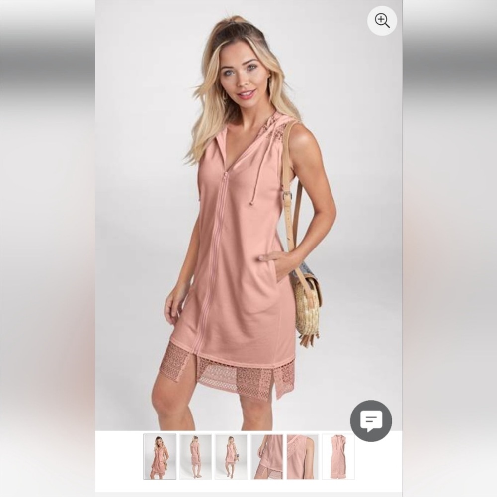 NWOT Venus Crochet Beach Cover Up/Dress with Hood